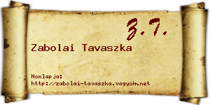 Zabolai Tavaszka névjegykártya